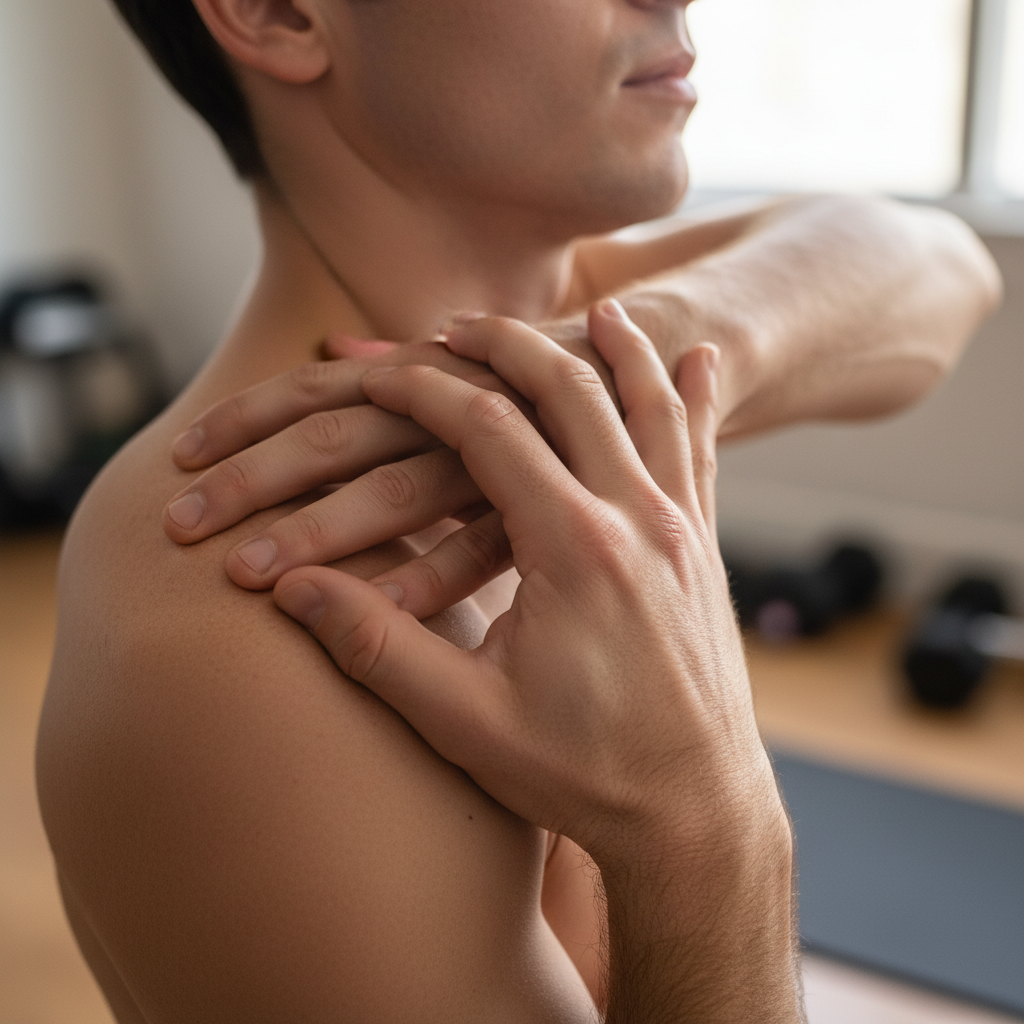 Woman doing a gentle stretch as part of her active recovery day.