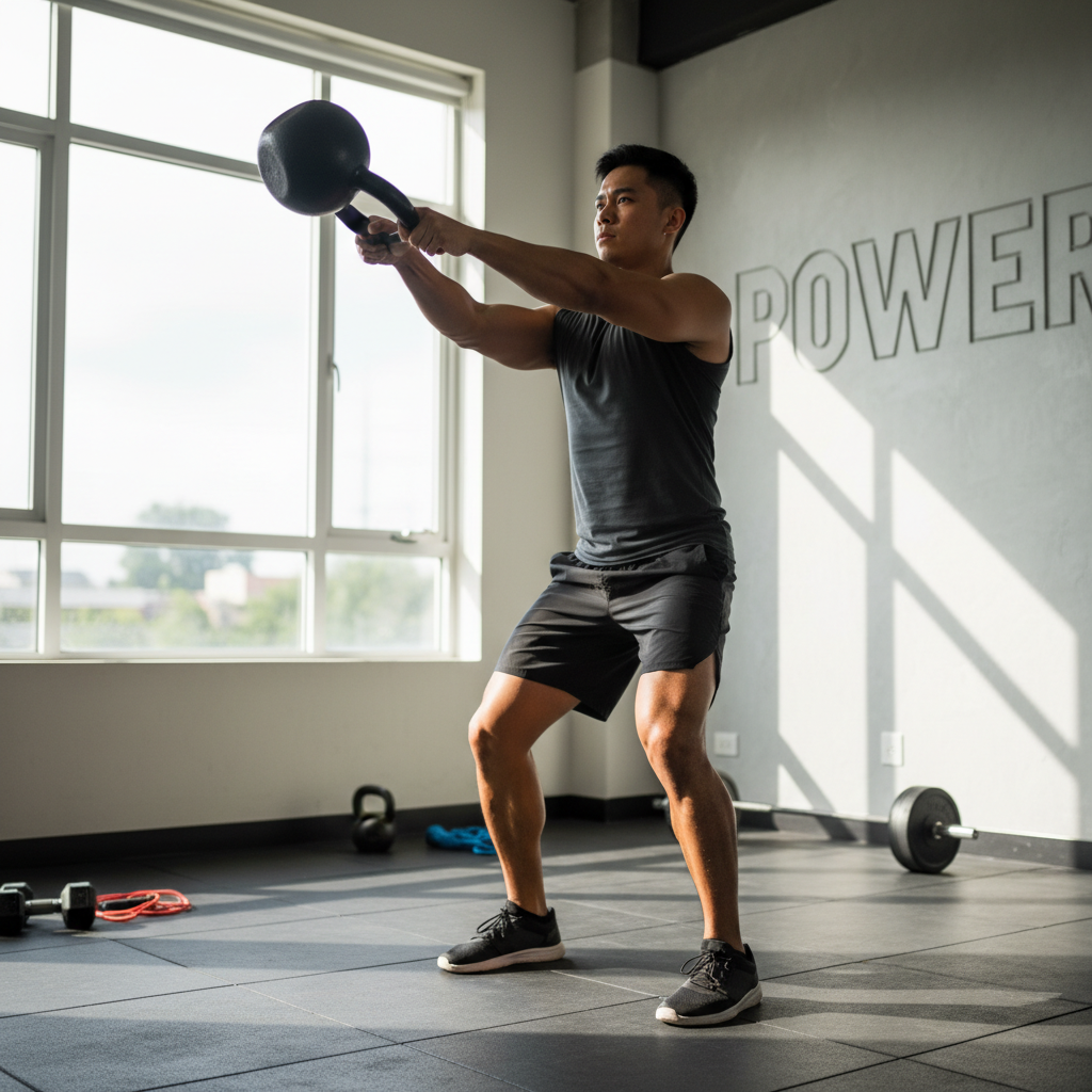 A smiling woman stretching before her weekly home workout.