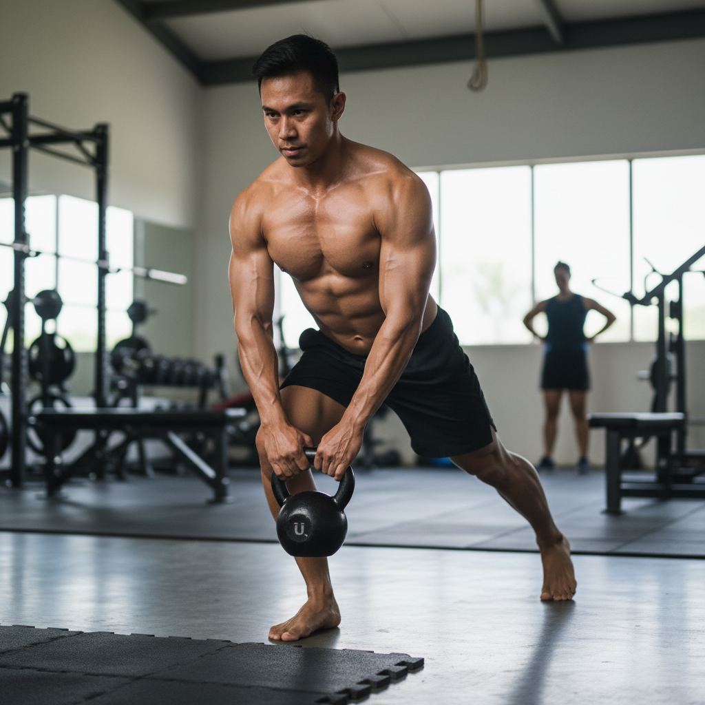 Close up on a bicep curl showing muscle contraction and focus.