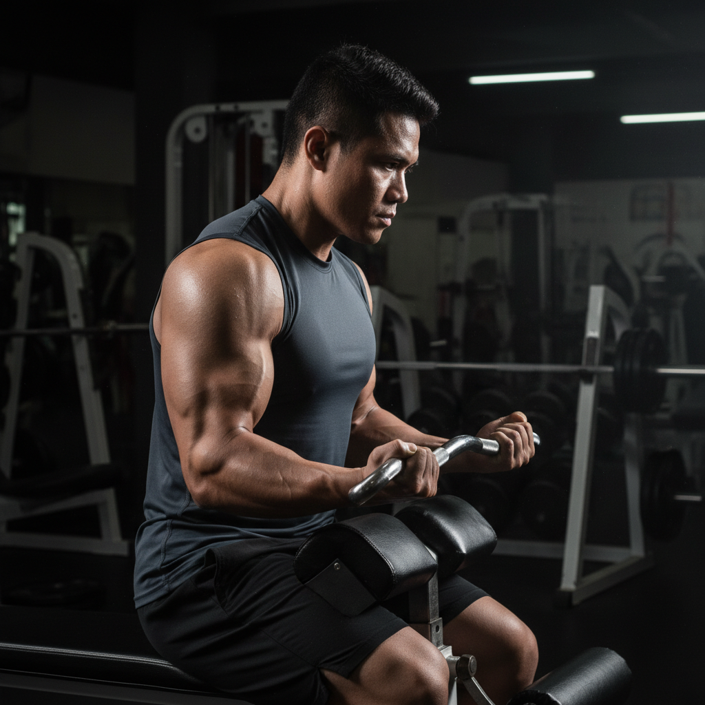 A close-up of dumbbells for a home workout.
